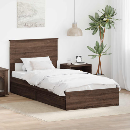 vidaXL Storage Bed with Drawer Engineered Wood Length 190 cm