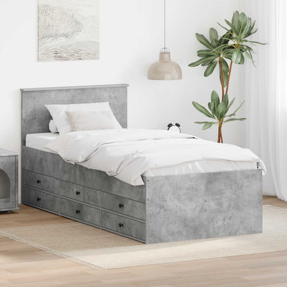 vidaXL Daybed Concrete Grey and Black 100 x 200 cm Engineered Wood 1