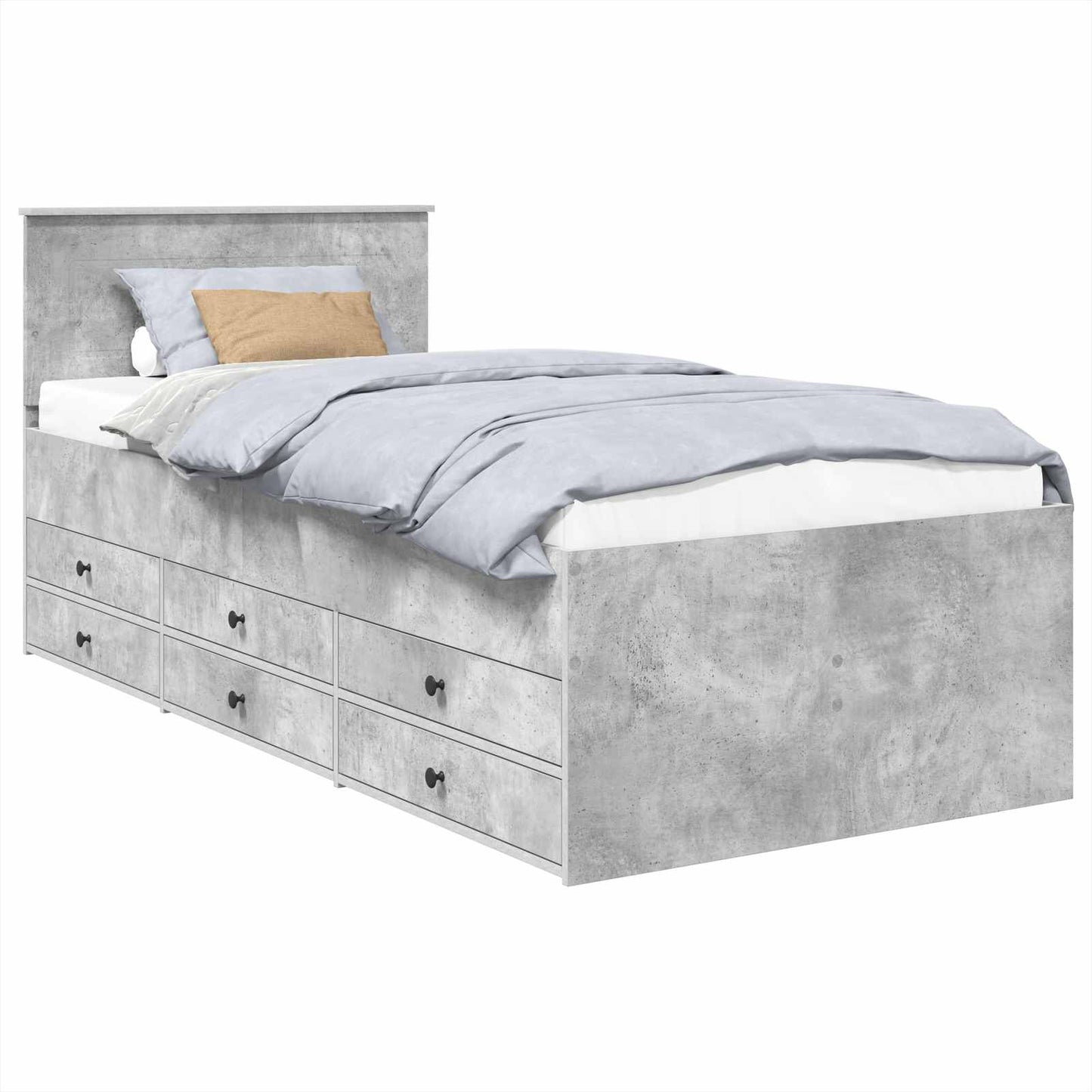 vidaXL Daybed Concrete Grey and Black 100 x 200 cm Engineered Wood 2