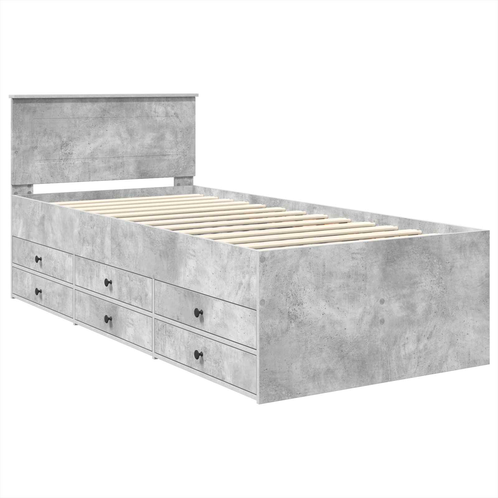 vidaXL Daybed Concrete Grey and Black 100 x 200 cm Engineered Wood 4