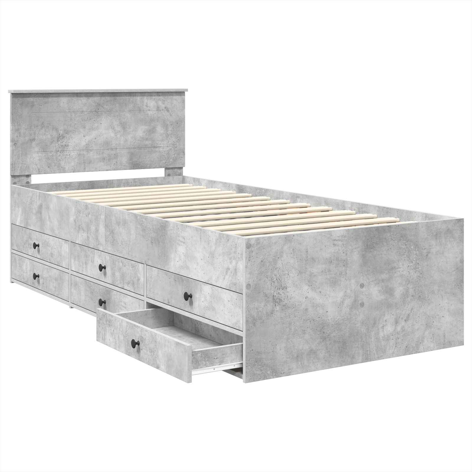 vidaXL Daybed Concrete Grey and Black 100 x 200 cm Engineered Wood 5