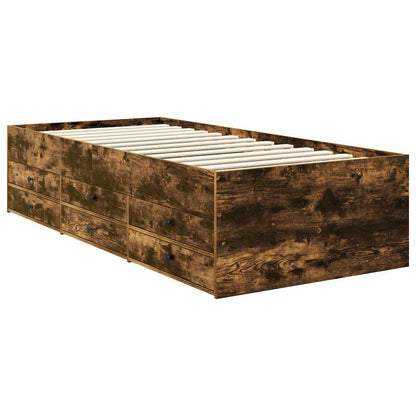 vidaXL Daybed Manual Smoked Oak and Black 100 x 200 cm Engineered Wood 6