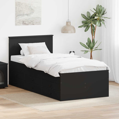 vidaXL Daybed with Drawer Manual Black 75 x 190 cm Engineered Wood 1