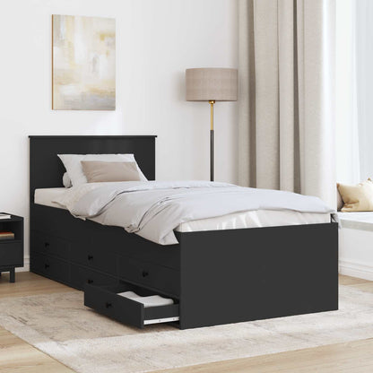 vidaXL Daybed with Drawer Manual Black 75 x 190 cm Engineered Wood 3