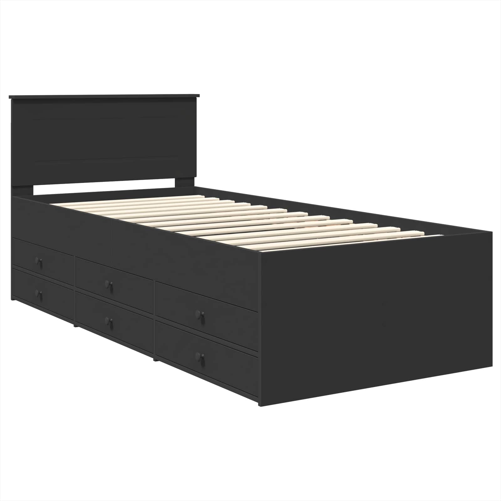 vidaXL Daybed with Drawer Manual Black 75 x 190 cm Engineered Wood 4