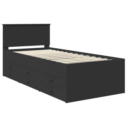 vidaXL Daybed with Drawer Manual Black 75 x 190 cm Engineered Wood 4