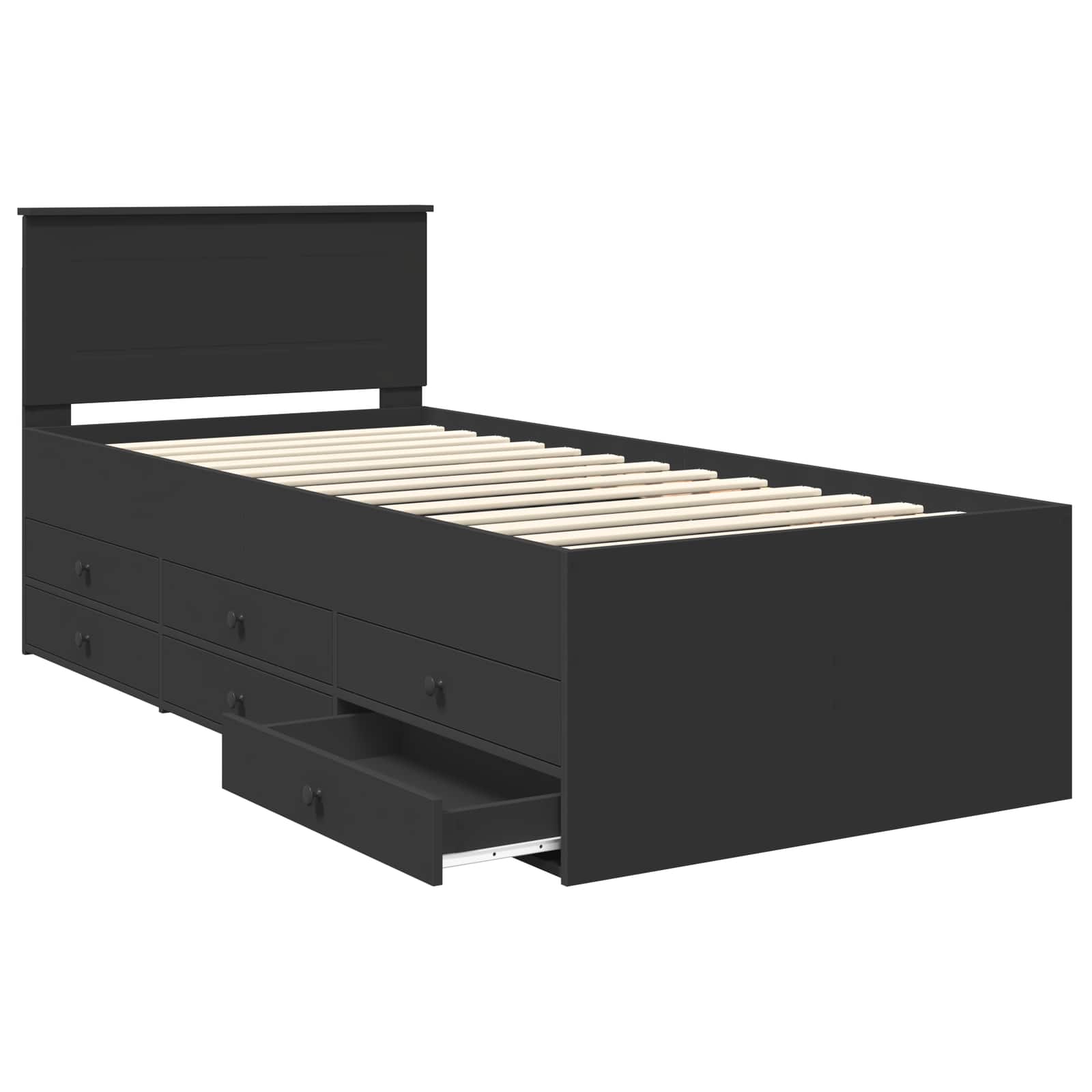 vidaXL Daybed with Drawer Manual Black 75 x 190 cm Engineered Wood 5