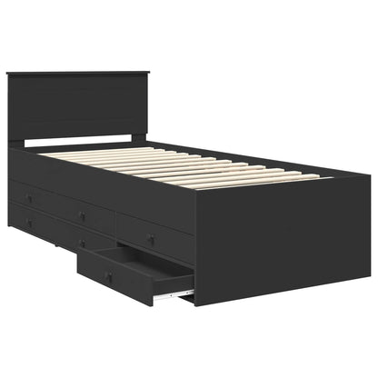 vidaXL Daybed with Drawer Manual Black 75 x 190 cm Engineered Wood 5