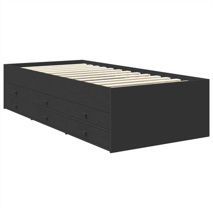 vidaXL Daybed with Drawer Manual Black 75 x 190 cm Engineered Wood 6