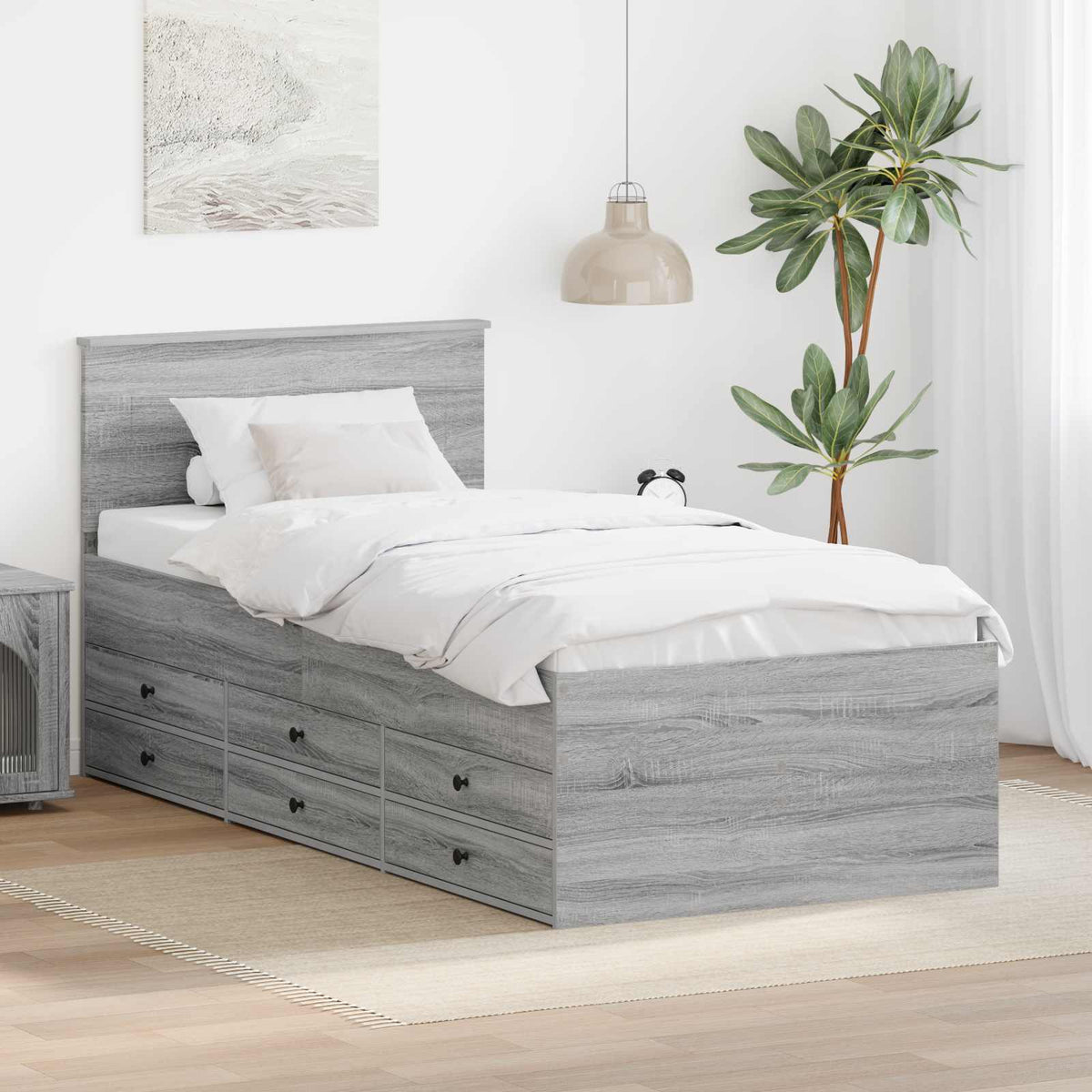 vidaXL Daybed Manual and Black Engineered Wood
