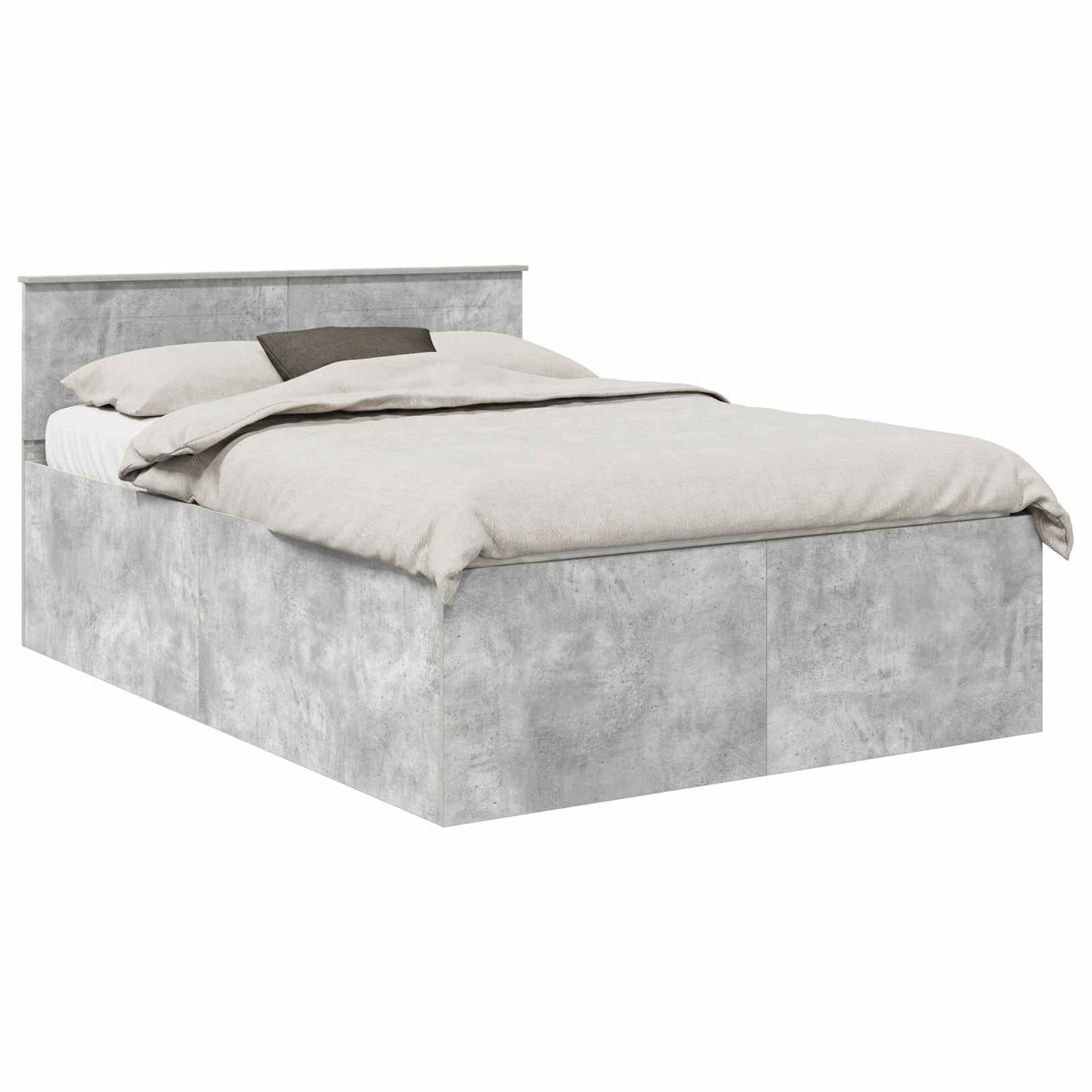 Bed Frame Engineered Wood Length 200 cm Concrete Grey 150 cm