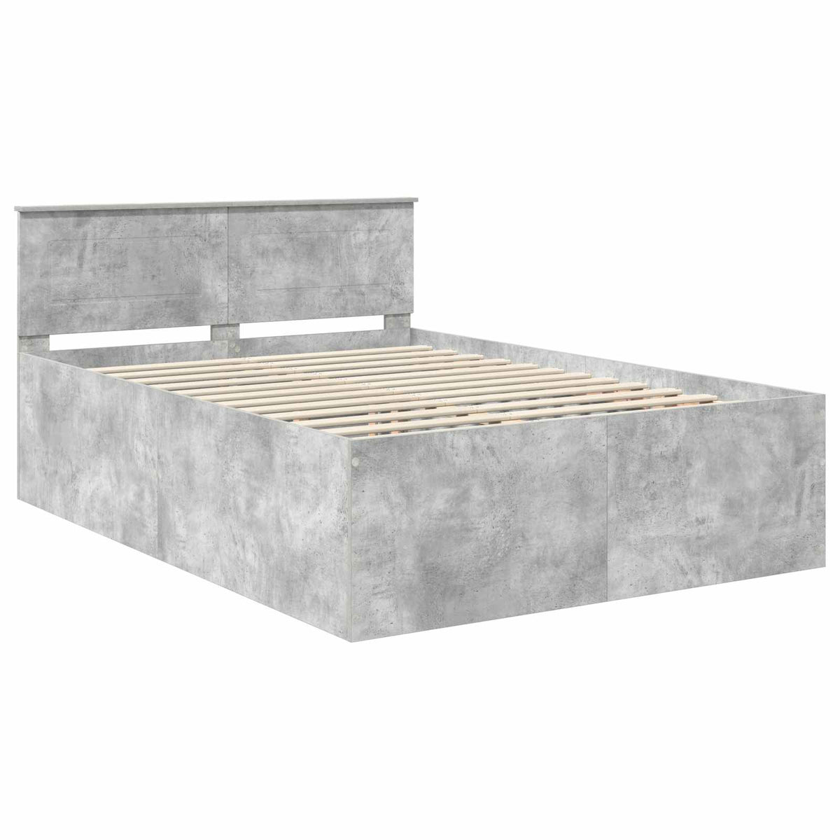 Bed Frame Engineered Wood Length 200 cm Concrete Grey 150 cm