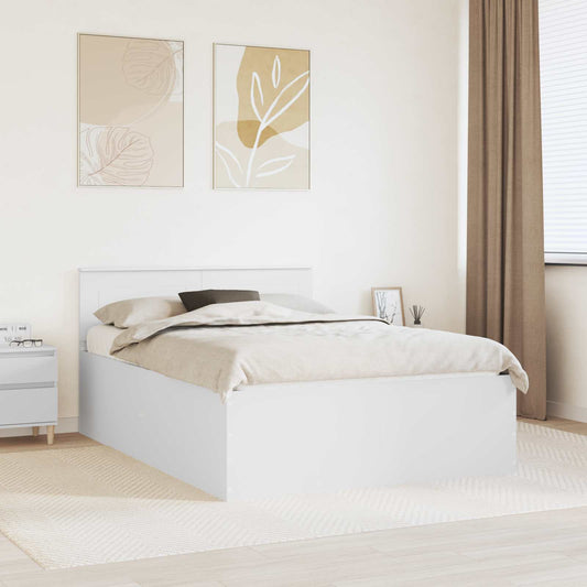 vidaXL Bed Frame with Headboard White 140 x 200 cm Engineered Wood 1
