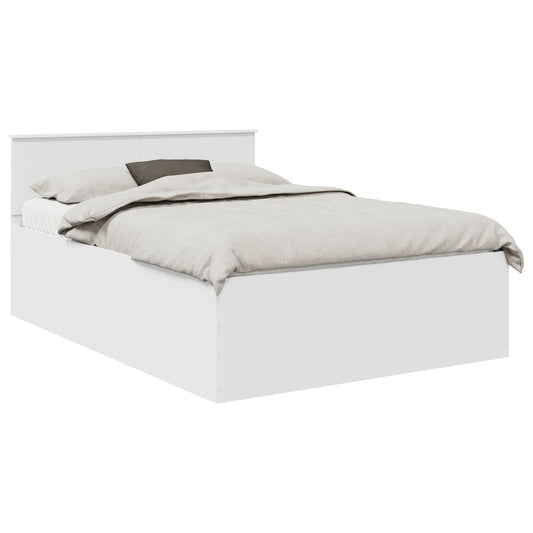 vidaXL Bed Frame with Headboard White 140 x 200 cm Engineered Wood 2
