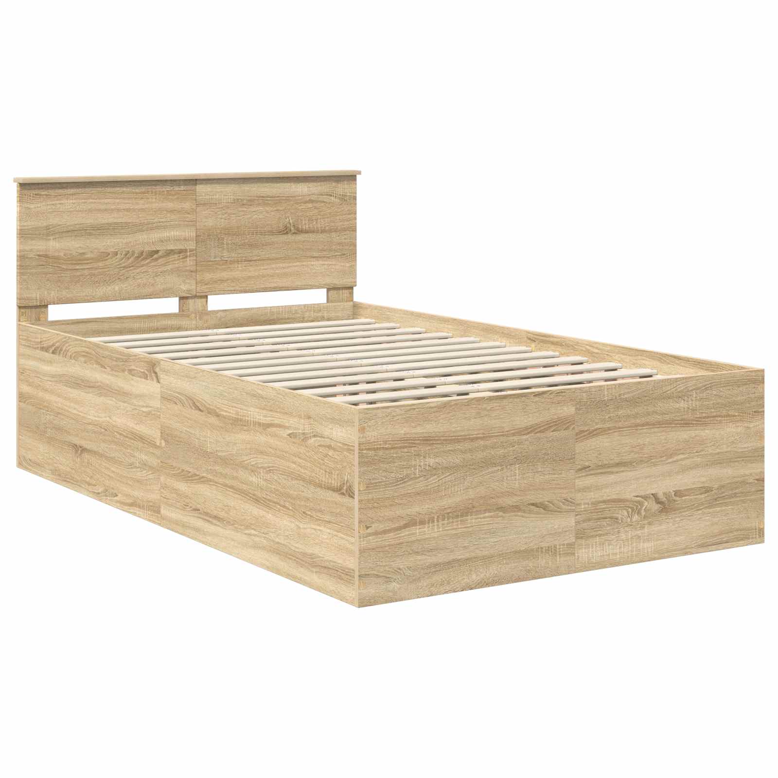 vidaXL Bed Frame Sonoma Oak 120 x 200 cm Engineered Wood 4