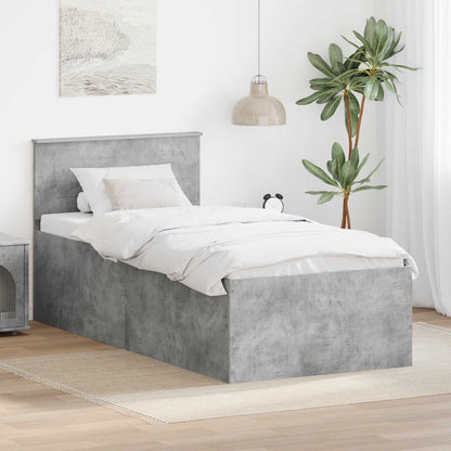 Bed Frame Engineered Wood Length 200 cm Concrete Grey 100 cm