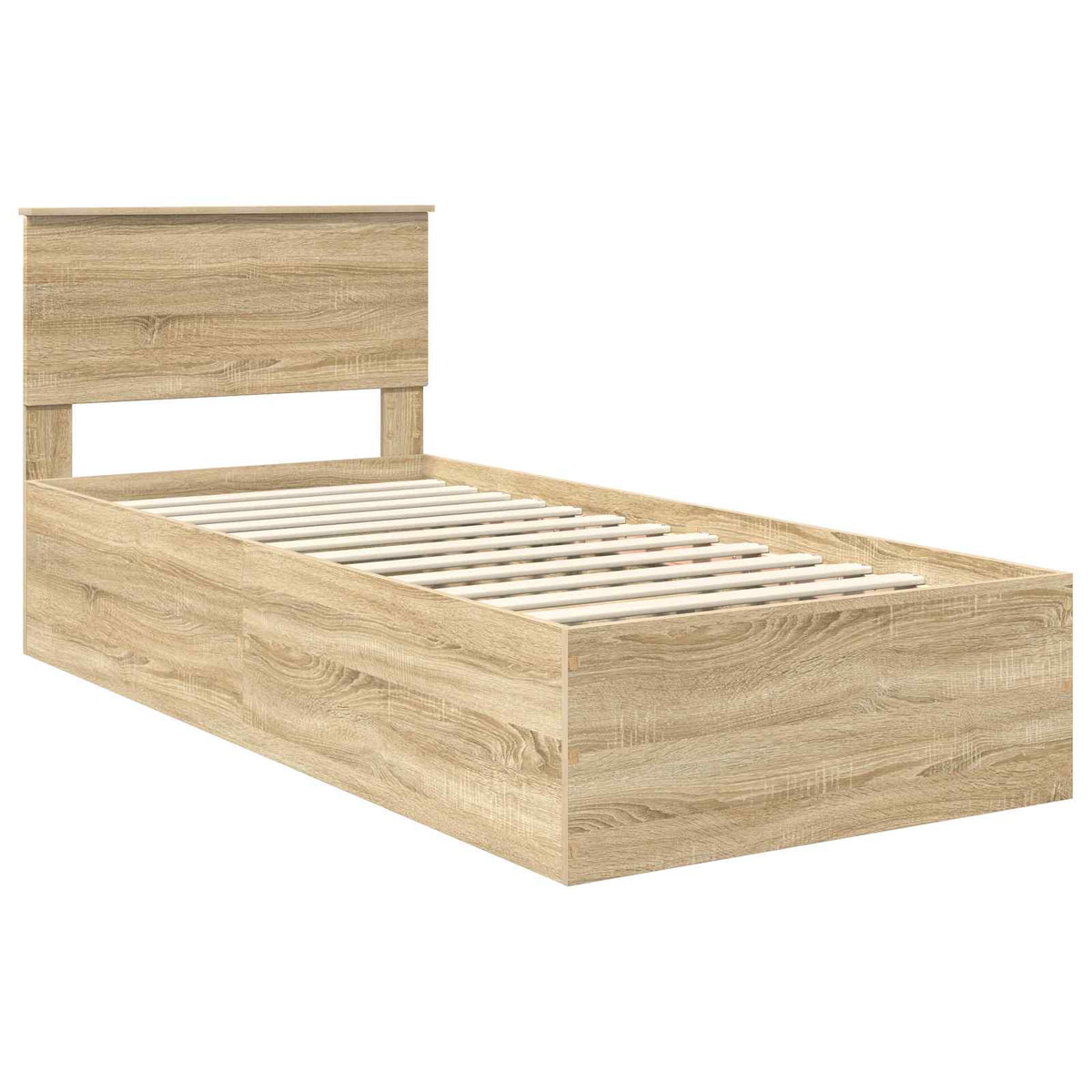 Bed Frame with Headboard Engineered Wood Length 190 cm Sonoma oak 75 cm