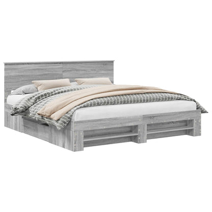 Bed Frame Engineered Wood Length 200 cm Grey sonoma 180 cm