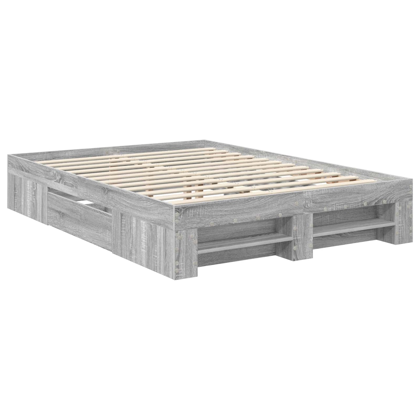 vidaXL Bed Frame Grey Sonoma 150 x 200 cm Engineered Wood 6