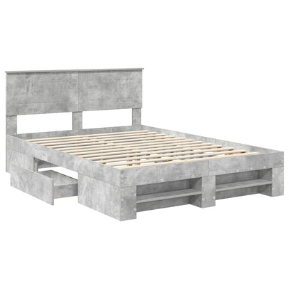 vidaXL Bed Frame Concrete Grey 140 x 200 cm Engineered Wood 5