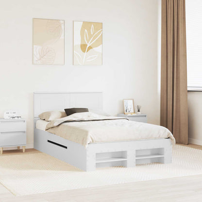 vidaXL Bed Frame with Headboard White 137 x 203 cm Engineered Wood 1