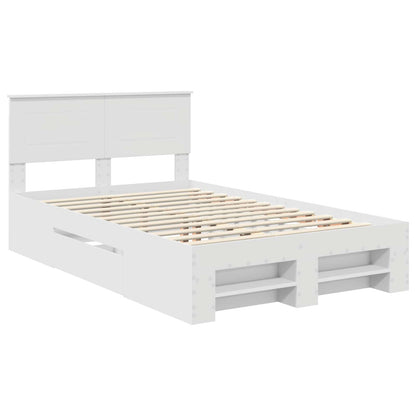 vidaXL Bed Frame with Headboard White 137 x 203 cm Engineered Wood 4