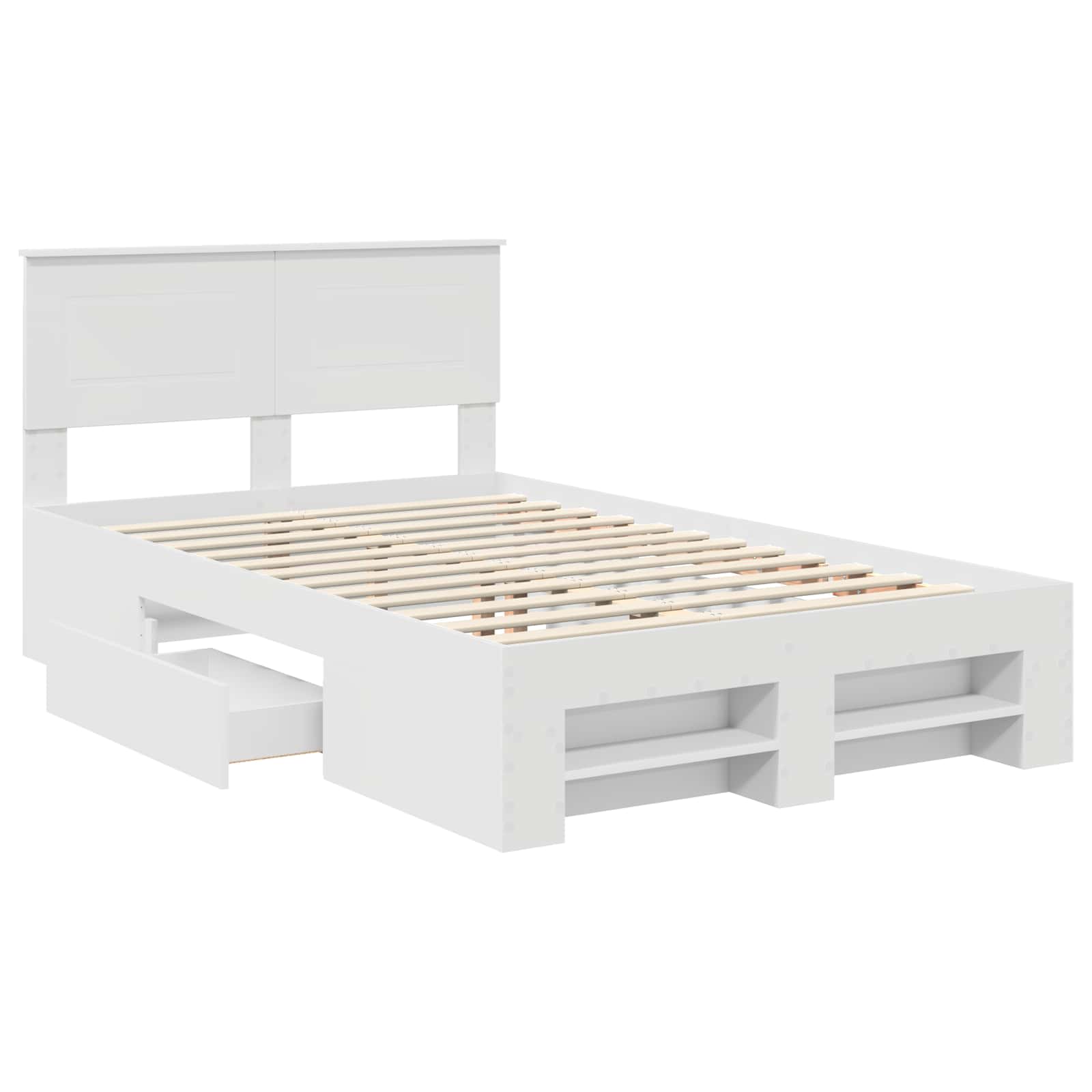 vidaXL Bed Frame with Headboard White 137 x 203 cm Engineered Wood 5