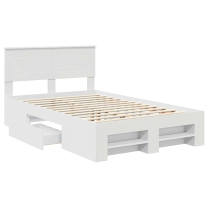vidaXL Bed Frame with Headboard White 137 x 203 cm Engineered Wood 5