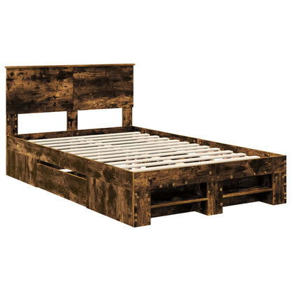 vidaXL Bed Frame Smoked Oak 120 x 200 cm Engineered Wood 4