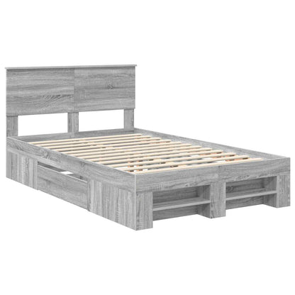 vidaXL Bed Frame Grey Sonoma 120 x 200 cm Engineered Wood 4