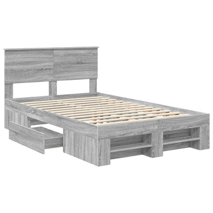 vidaXL Bed Frame Grey Sonoma 120 x 200 cm Engineered Wood 5