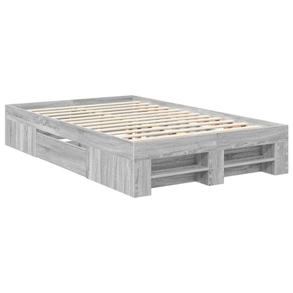 vidaXL Bed Frame Grey Sonoma 120 x 200 cm Engineered Wood 6