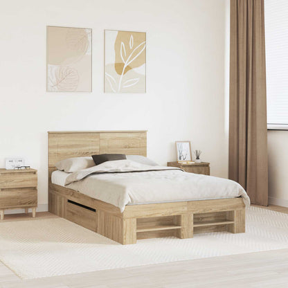 vidaXL Bed Frame Sonoma Oak 120 x 200 cm Engineered Wood 1
