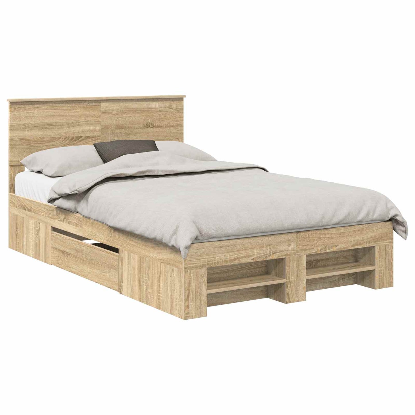 vidaXL Bed Frame Sonoma Oak 120 x 200 cm Engineered Wood 2