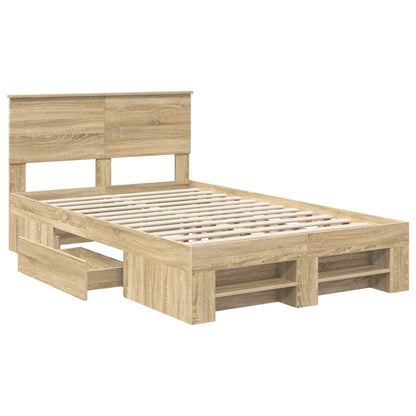 vidaXL Bed Frame Sonoma Oak 120 x 200 cm Engineered Wood 5
