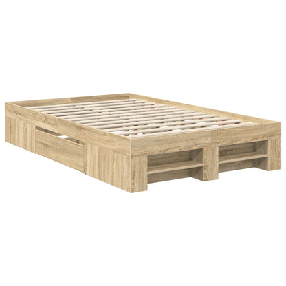vidaXL Bed Frame Sonoma Oak 120 x 200 cm Engineered Wood 6