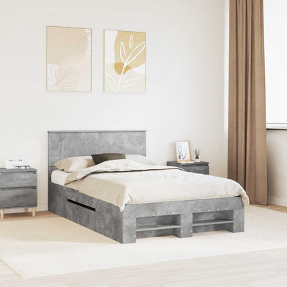 vidaXL Bed Frame Concrete Grey 120 x 200 cm Engineered Wood 1
