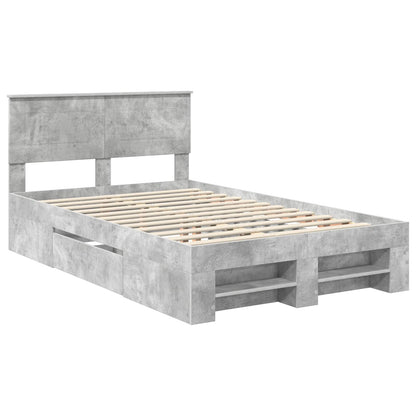 vidaXL Bed Frame Concrete Grey 120 x 200 cm Engineered Wood 4