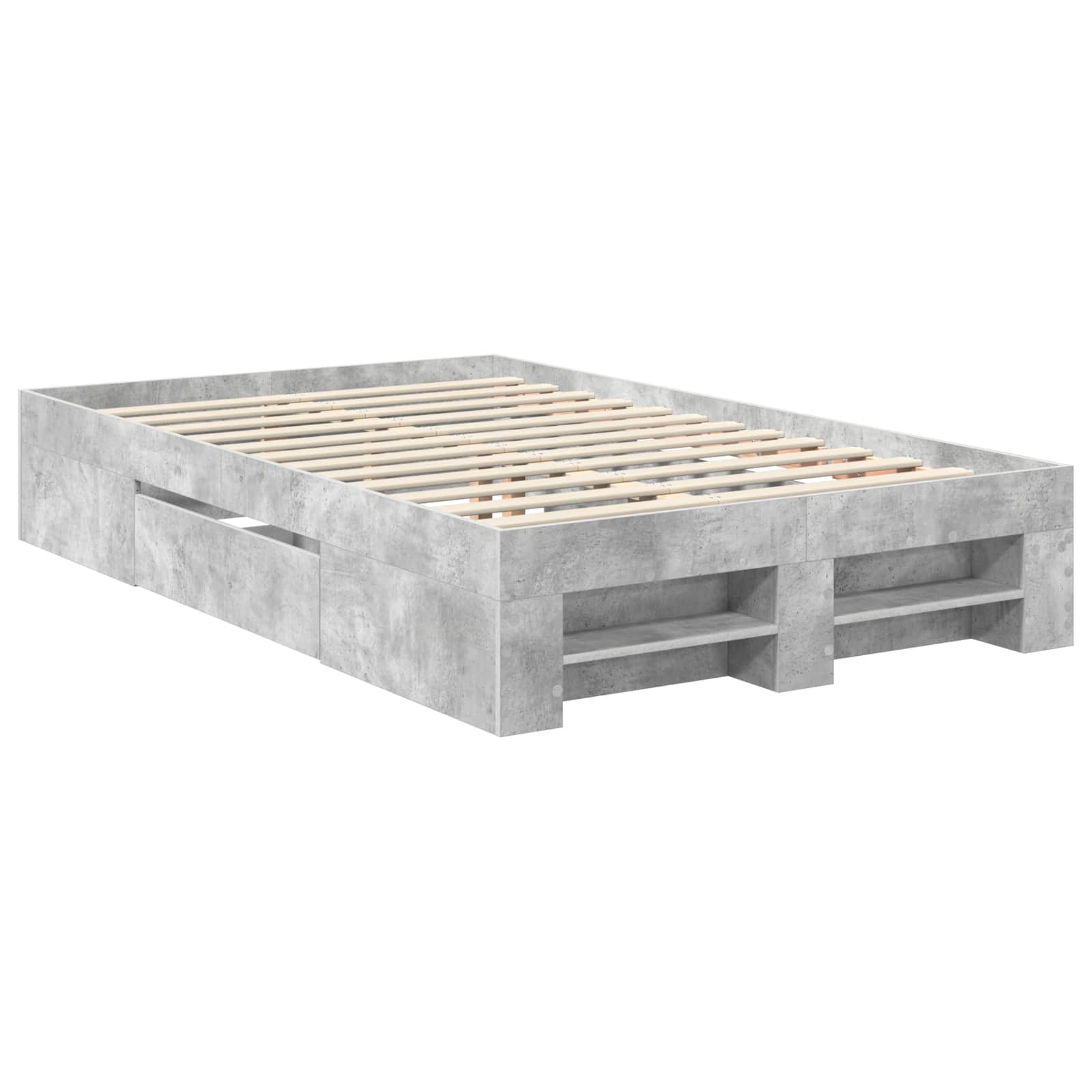 vidaXL Bed Frame Concrete Grey 120 x 200 cm Engineered Wood 6