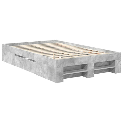 vidaXL Bed Frame Concrete Grey 120 x 200 cm Engineered Wood 6