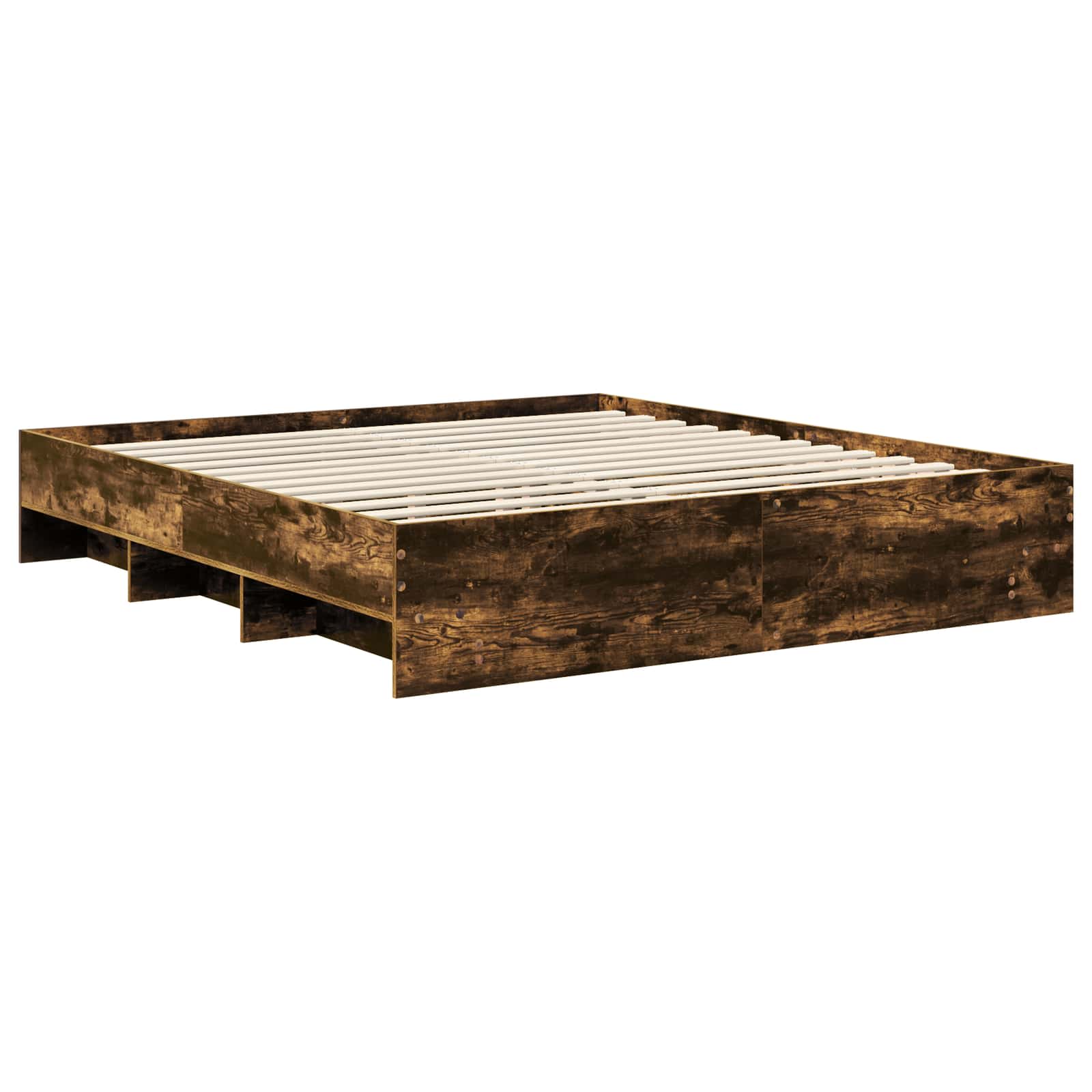 vidaXL Bed Frame Smoked Oak 200 x 200 cm Engineered Wood 5