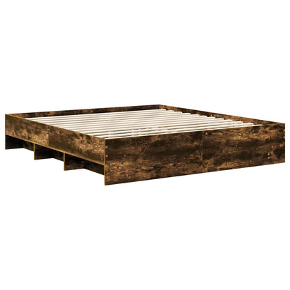 vidaXL Bed Frame Smoked Oak 200 x 200 cm Engineered Wood 5