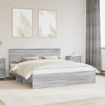 Bed Frame Engineered Wood Length 200 cm Grey sonoma 200 cm