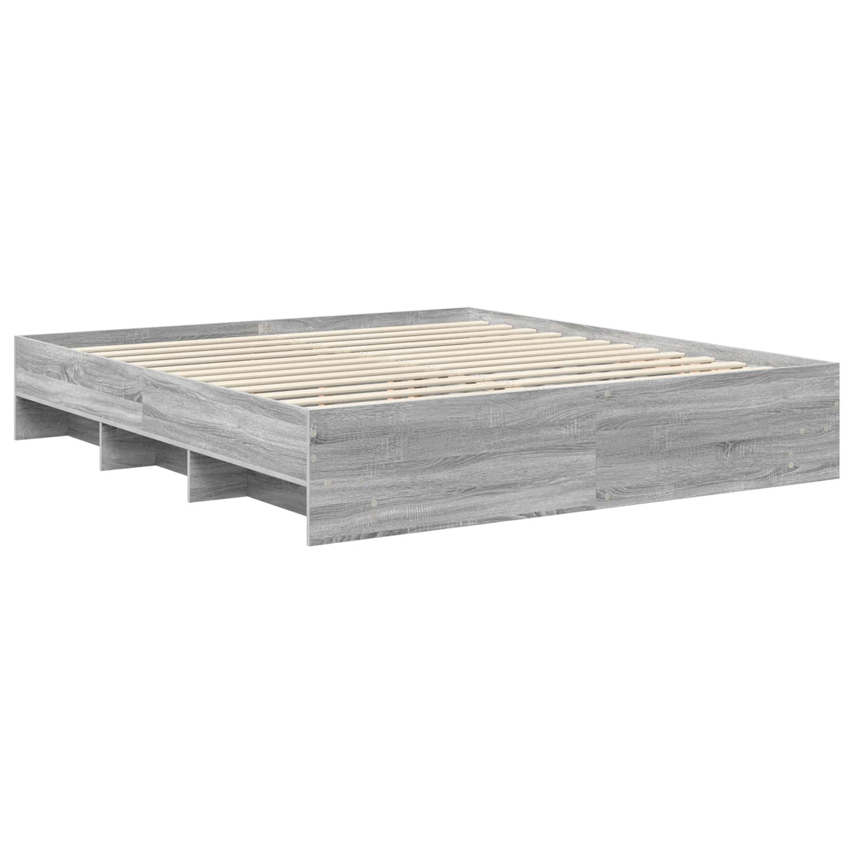 vidaXL Bed Frame Grey Sonoma 200 x 200 cm Engineered Wood 5