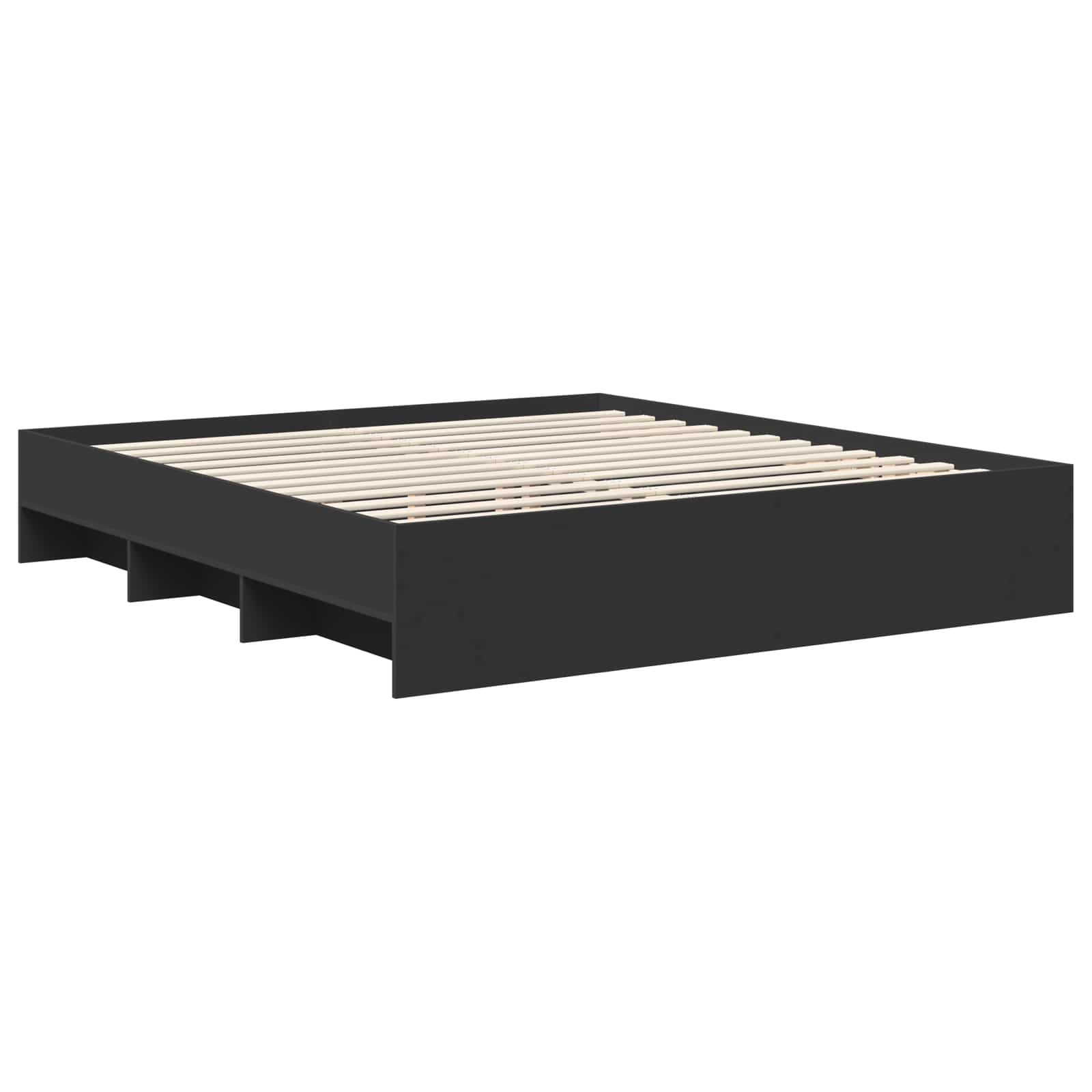 vidaXL Bed Frame with Headboard Black 180 x 200 cm Engineered Wood 5