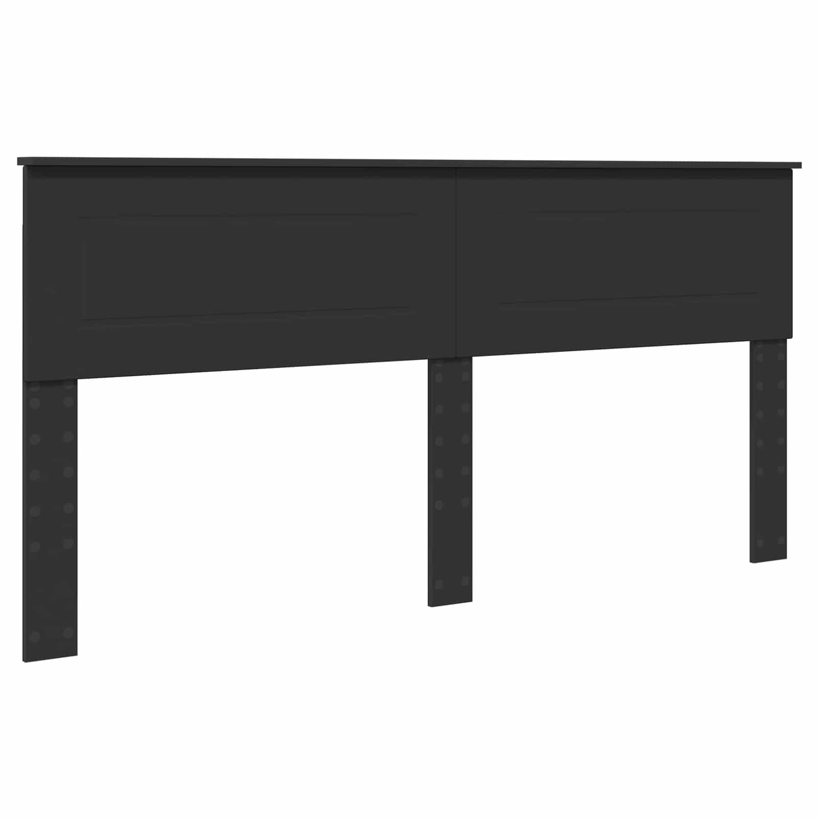 vidaXL Bed Frame with Headboard Black 180 x 200 cm Engineered Wood 6