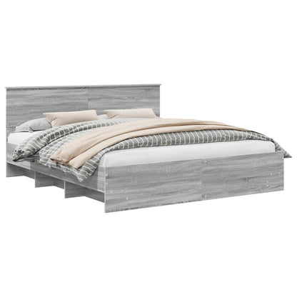 Bed Frame Engineered Wood Length 200 cm Grey sonoma 180 cm