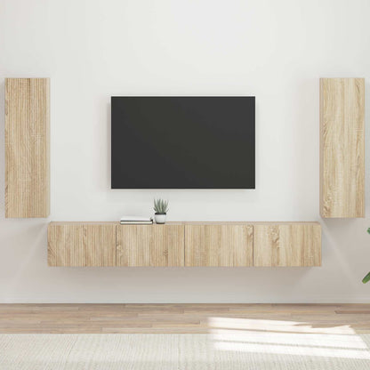 vidaXL TV Wall Cabinet Set 4 pcs Engineered Wood