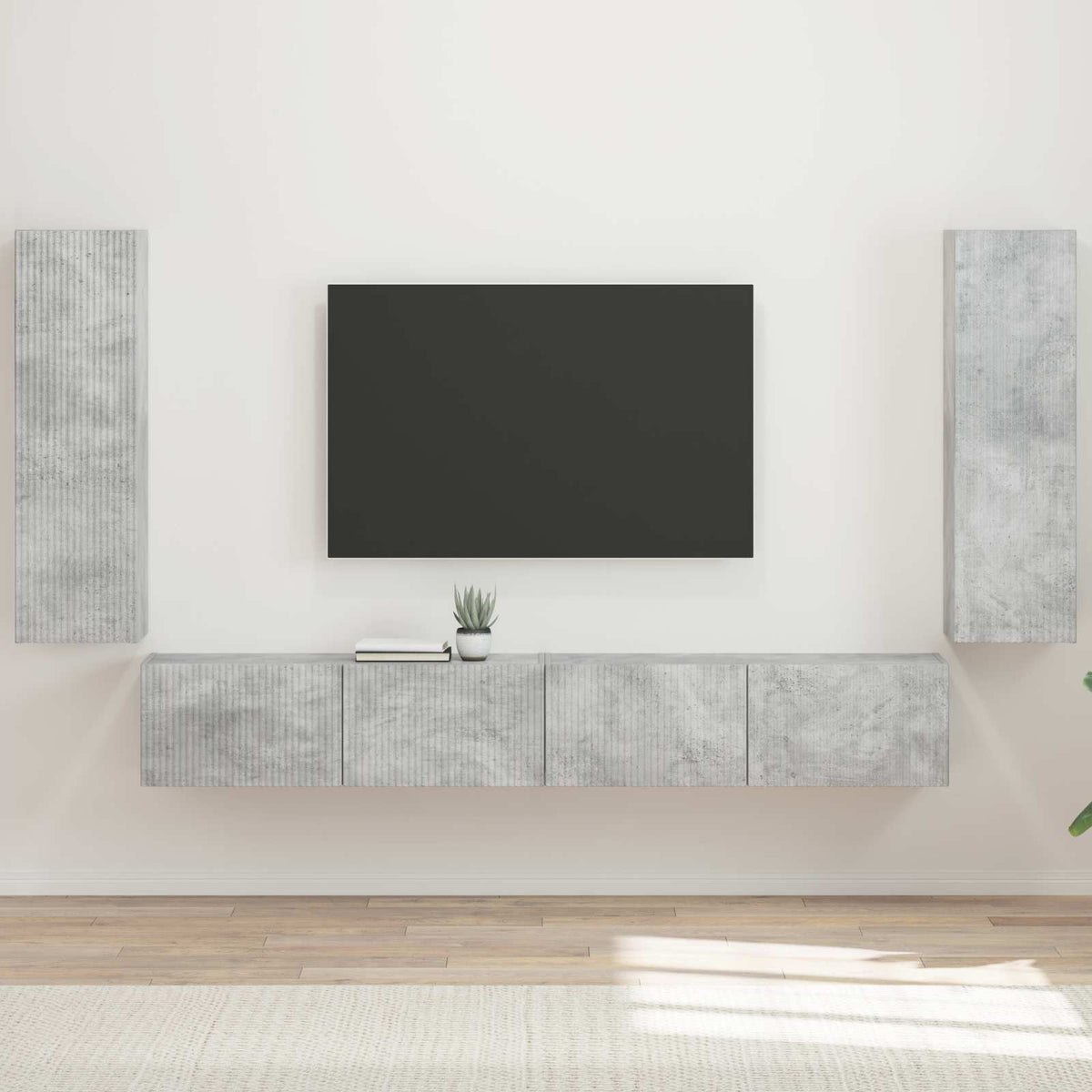vidaXL TV Wall Cabinet Set 4 pcs Engineered Wood