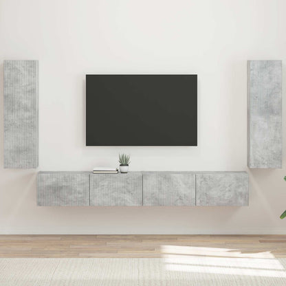 vidaXL TV Wall Cabinet Set 4 pcs Engineered Wood